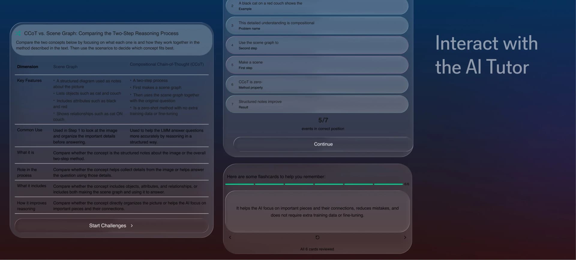 Ultra Learn interactive AI tutor with challenges, flashcards, and feedback