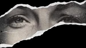 Vintage paper eyes illustration